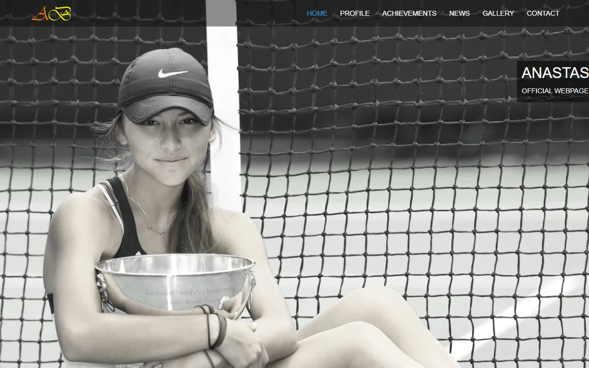 Screenshot of the Anastasia Berezov website homepage